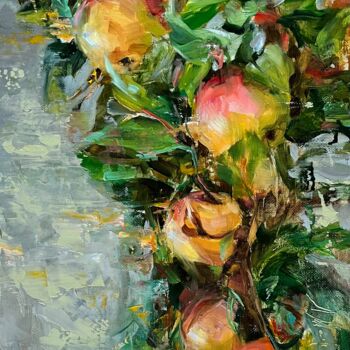 "SWEET APPLES - DELI…" başlıklı Tablo Elena Mashajeva-Agraphiotis tarafından, Orijinal sanat, Petrol Ahşap Sedye çerçevesi ü…