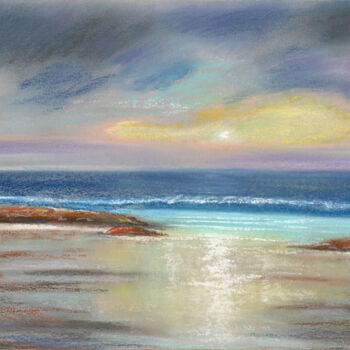 Drawing titled "Sea №18(Pastel)" by Elena Petrova, Original Artwork, Pastel