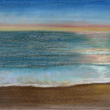 Drawing titled "Sea №32(Pastel)" by Elena Petrova, Original Artwork, Pastel