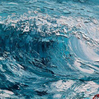 Peinture intitulée "Aegean wave №2" par Elena Petrova, Œuvre d'art originale, Huile