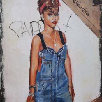 Peinture intitulée "Rihanna" par Elena Petrova, Œuvre d'art originale, Huile