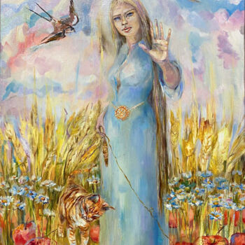 제목이 "Bereginya Mother Ma…"인 미술작품 Elena Reutova로, 원작, 기름 나무 들것 프레임에 장착됨