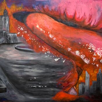 Pintura titulada "«Поцелуй большого г…" por Elena Sagdeyeva, Obra de arte original, Oleo