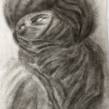 Dibujo titulada ""Tuareg"" por Elena Semina, Obra de arte original, Carbón