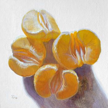 Peinture intitulée "Mandarinen auf weiß…" par Elena Tronina, Œuvre d'art originale, Huile