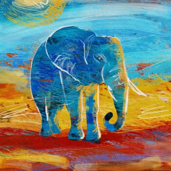 Digital Arts titled "Elephant2" by Elena Vedeniapina, Original Artwork, Pencil