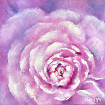 Peinture intitulée "Pink Peony Flower" par Eleonora Taranova, Œuvre d'art originale, Huile Monté sur Châssis en bois