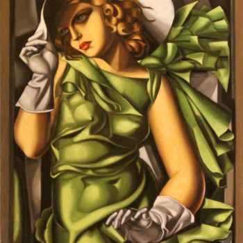 「"Ragazza in verde"…」というタイトルの絵画 Eleonora Gushchinaによって, オリジナルのアートワーク, オイル
