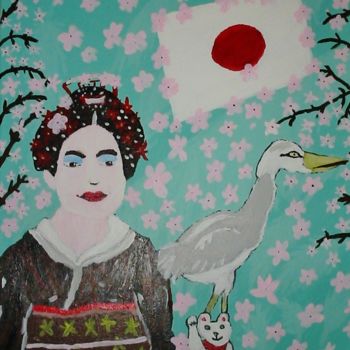 Картина под названием "Geisha" - Lucie Estermann, Подлинное произведение искусства, Акрил