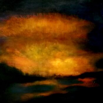 Картина под названием "le feu du ciel" - Libera, Подлинное произведение искусства, Масло