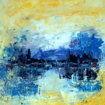 Painting titled "Miroir de la ville…" by Eliette Gaurin, Original Artwork, Acrylic