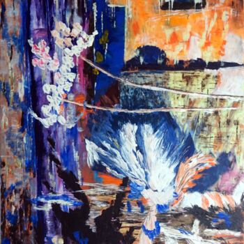Pittura intitolato "Fleurs de papier" da Eliette Gaurin, Opera d'arte originale, Acrilico Montato su Telaio per barella in l…