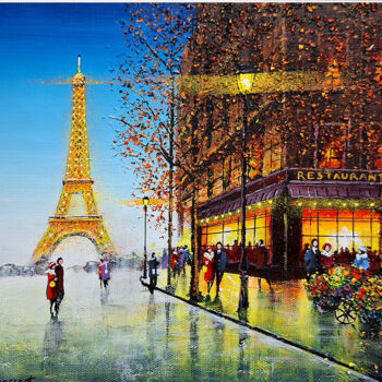 Картина под названием "Paris, la ville lum…" - Elika Dessapt, Подлинное произведение искусства, Акрил