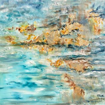 Painting titled "Murmurs of Gold and…" by Elisa Cook, Original Artwork, Oil