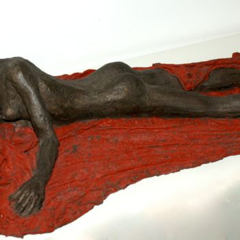 Escultura titulada "Drapé rouge" por Elisabeth Aloccio, Obra de arte original