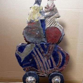 Escultura titulada "couple3 side2" por Elisabeth Brainos, Obra de arte original, Terracota