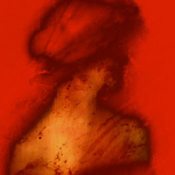 Fotografía titulada "Profil rouge" por Elisabeth Brainos, Obra de arte original, Fotografía manipulada