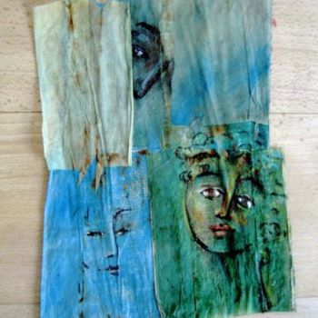 Malerei mit dem Titel "visages" von Elisabeth Durandin, Original-Kunstwerk