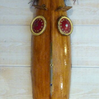 Sculpture titled ""Capitaine Alvilda"" by Elisabeth Faucheur, Original Artwork, Wood