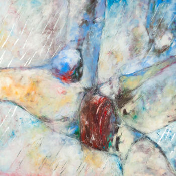 Malerei mit dem Titel "Les Anges tombent.j…" von Elisabeth Laplante, Original-Kunstwerk, Öl