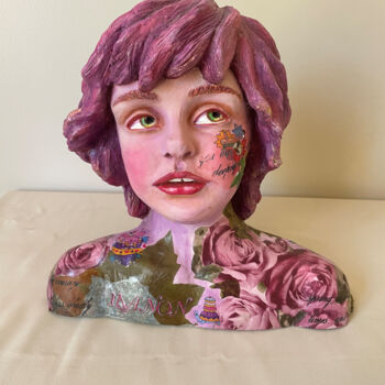 Sculpture titled "(B N°03) BUSTE MANON" by Elise Cabanes, Original Artwork, Resin