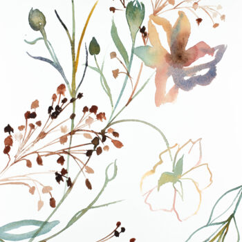 Pintura titulada "Floral No. 3" por Elizabeth Becker, Obra de arte original, Acuarela