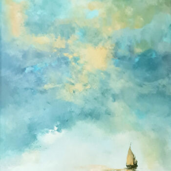 Painting titled "FAREWELL" by Elizabeth Williams, Original Artwork, Oil Mounted on Wood Stretcher frame