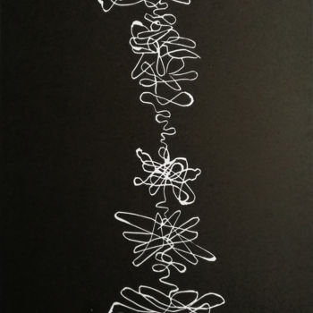 印花与版画 标题为“Lifelines Holger” 由Elke Thiébaut, 原创艺术品, Linocuts