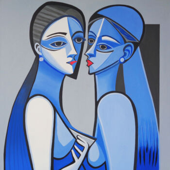 Pittura intitolato "Sharing Secrets" da Elli Popa, Opera d'arte originale, Acrilico