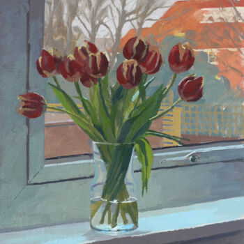 "Tulips in Cool Wind…" başlıklı Tablo Elliot Roworth tarafından, Orijinal sanat, Petrol Diğer sert panel üzerine monte edilm…