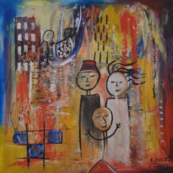 Painting titled "Métissage" by Eloge Kamassa, Original Artwork, Acrylic