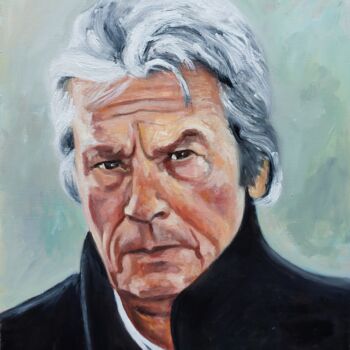 Painting titled "Alain Delon" by Els Driesen, Original Artwork, Oil