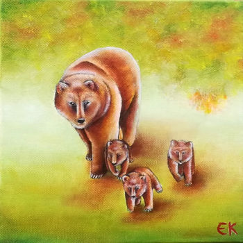 제목이 "les ours"인 미술작품 Elsa Keumurian로, 원작, 기름