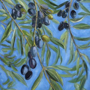 제목이 "Olive branch"인 미술작품 Elena Ushanova로, 원작, 기름 목재 패널에 장착됨