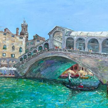 Painting titled "Venice Italy Realto…" by Elvira Gord, Original Artwork, Oil