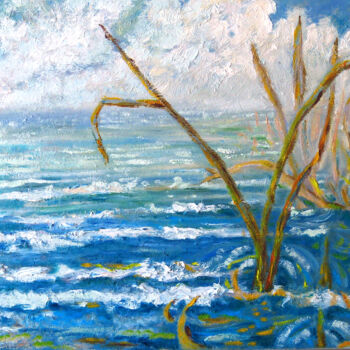 Pintura intitulada "Morska trawa" por Elżbieta Goszczycka, Obras de arte originais, Óleo