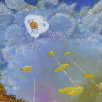 Pintura intitulada "Dziwna chmura / Str…" por Elżbieta Goszczycka, Obras de arte originais, Óleo