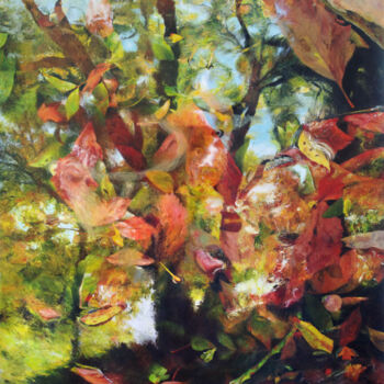 Peinture intitulée "Miroir d'automne 4" par Émeline Garet, Œuvre d'art originale, Acrylique