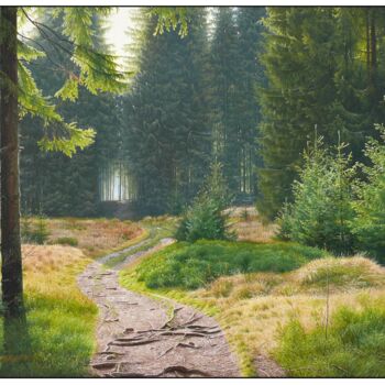 제목이 "Tatra trails - thro…"인 미술작품 Emil Mlynarcik로, 원작, 기름 나무 들것 프레임에 장착됨