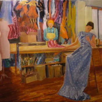 Malarstwo zatytułowany „"L'atelier"” autorstwa Emile Paya, Oryginalna praca, Olej