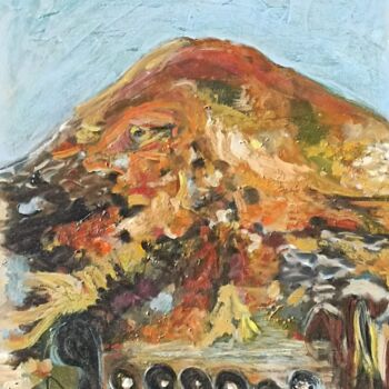 Pittura intitolato ""Etna: Eternal Guar…" da Emili Vit, Opera d'arte originale, Olio Montato su Telaio per barella in legno
