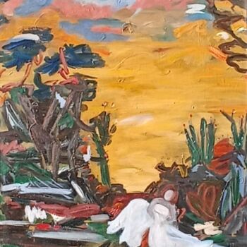 Painting titled "Melancholy of Lonel…" by Emili Vit, Original Artwork, Oil Mounted on Wood Stretcher frame