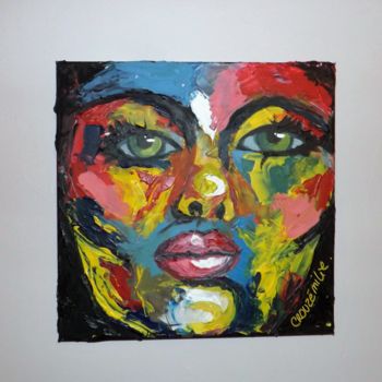 Painting titled "Portrait couleur" by Emy, Original Artwork, Acrylic