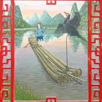 Painting titled "Inspiration Vietnam" by Émilie Pineau, Original Artwork, Acrylic Mounted on Wood Stretcher frame