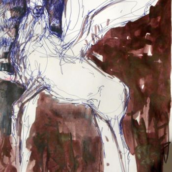 Peinture intitulée "Cerf blanc ailé" par Lorenz, Œuvre d'art originale