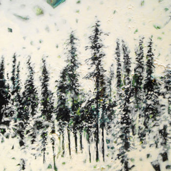 「L'hiver」というタイトルの絵画 Lorenzによって, オリジナルのアートワーク, アクリル ウッドストレッチャーフレームにマウント