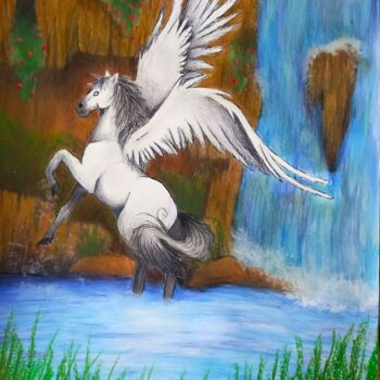 Disegno intitolato "Pegasus" da Emilly Betânia Sloczynski Jerke, Opera d'arte originale, Matita