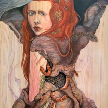 Картина под названием "A Heavy Privileged…" - Emily Flint, Подлинное произведение искусства, Акрил Установлен на Деревянная…
