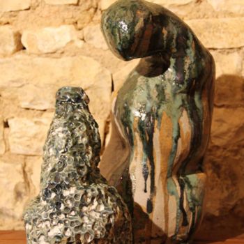 Γλυπτική με τίτλο "Bonnie and Clay" από Emma Hyvernat, Αυθεντικά έργα τέχνης, Κεραμικά