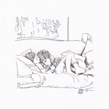 Рисунок под названием "Mes tresors" - Emmanuel Forgues, Подлинное произведение искусства, Чернила
